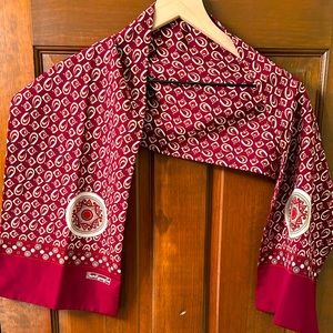 Pre-loved Beautiful Burgundy oblong scarf. By Sunkyung Sa.